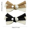 2 PCS Pearl Hair Bows Clips,Handmade Knitting Hair Clips Crochet