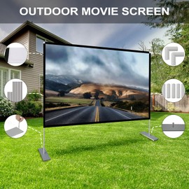 Projector Screen with Stand 80 inch Portable Projection Screen 16:9 4K HD Projections Movies Screen with Carry Bag for Indoor Outdoor Home Theater Backyard Cinema Travel