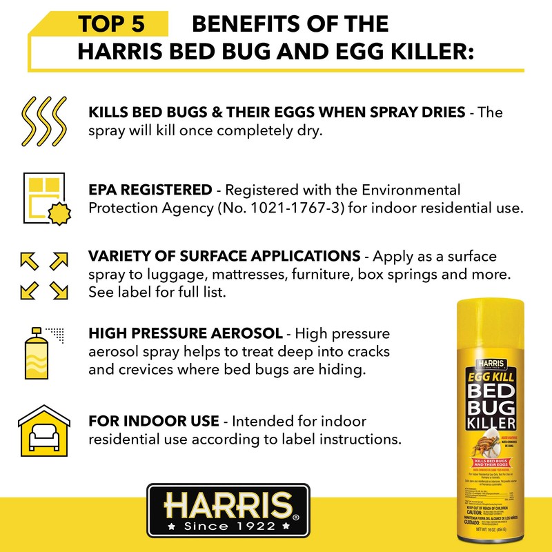 Harris Bed Bug and Egg Killer, 16oz Aerosol Spray |