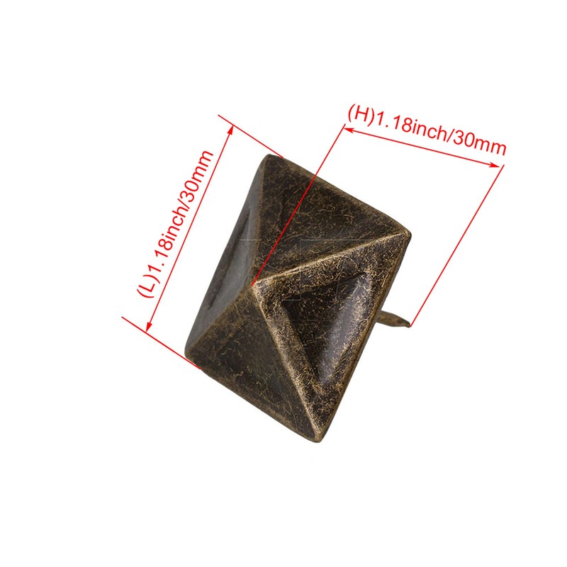 Bronze Antique Square Upholstery Nails Tack Pyramid Studs Vintage Furniture