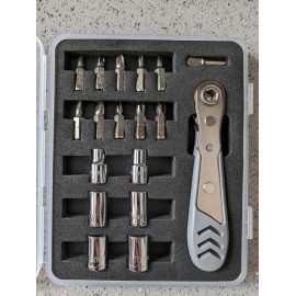 AXTH 17in1 Right Angle Ratcheting Screwdriver Set, [Bearing Steel] 36-Tooth Mini Ratc