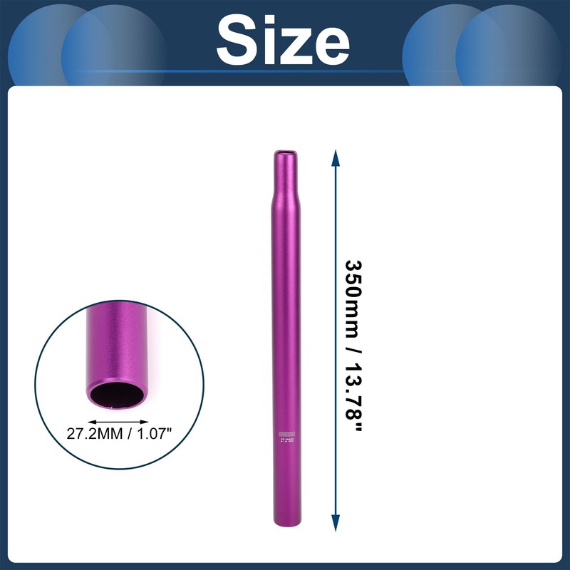 INFINAUTO Bicycle Seatpost 27.2x350mm Bicycle Saddle Post Seat Tube Aluminum