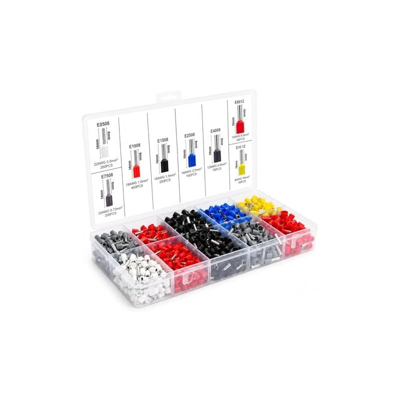 Kit Pinza Crimpadora 1800 Terminales Profesional Hsc8 6-4a Con Ferrules