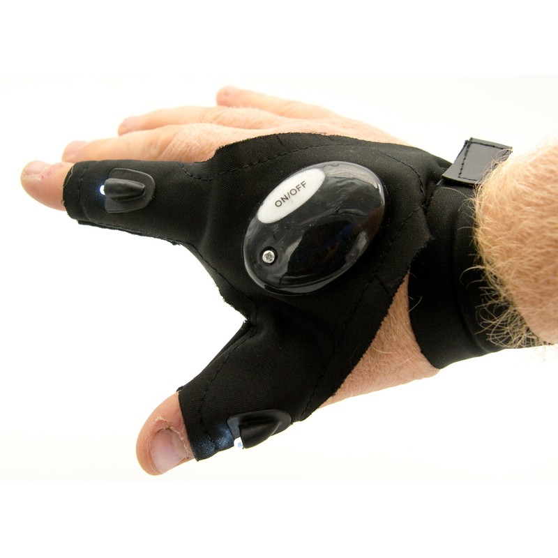 PROtastic® Fingerless Glove With LED Flashlight For Photographers, Fishing, Hunting