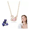 Collar De Cisne Pequeño De Oro Rosa De Plata De