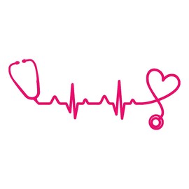 NBFU Decals Heart Beat Doctor Stethoscope (Pink) (Set of 2) Premium Waterproof Vinyl Decal Stickers for Laptop Phone Accessory Helmet Car Window Bumper Mug Tuber Cup Door Wall Decoration