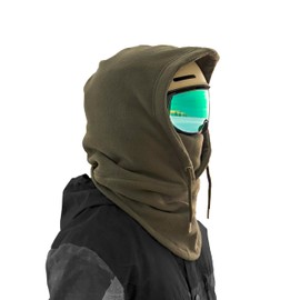 Snood Over Helmet Balaclava with Ventilation for Ski Snowboard and Biking Green