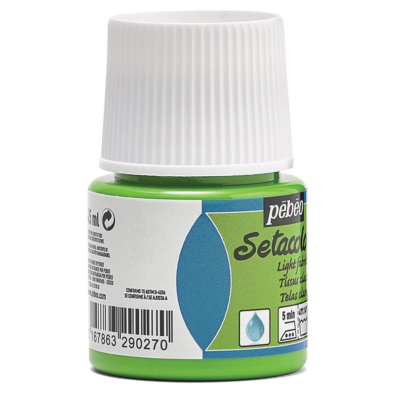 Pebeo Setacolor Light Fabric Paint 45-Milliliter Bottle, Light Green,Light Green