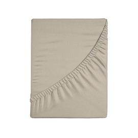 Komodo Fitted Sheet Single Bed Fitted Sheet with Corners Plain 100% Jersey Cotton Fitted Sheet Elastic Fabric 80/90 x 190/200 cm Taupe