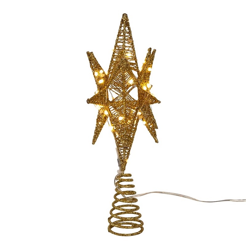 Kurt Adler 11-Inch Pre-Lit Twinkling LED 60-Light Gold Starburst Tree
