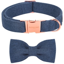 ARING PET Dog Collar Bow, Cotton Cute Bowtie Dog Collar, Adjustable Boy Dog Collars with Bow tie for Small Medium Large Dogs and Cats