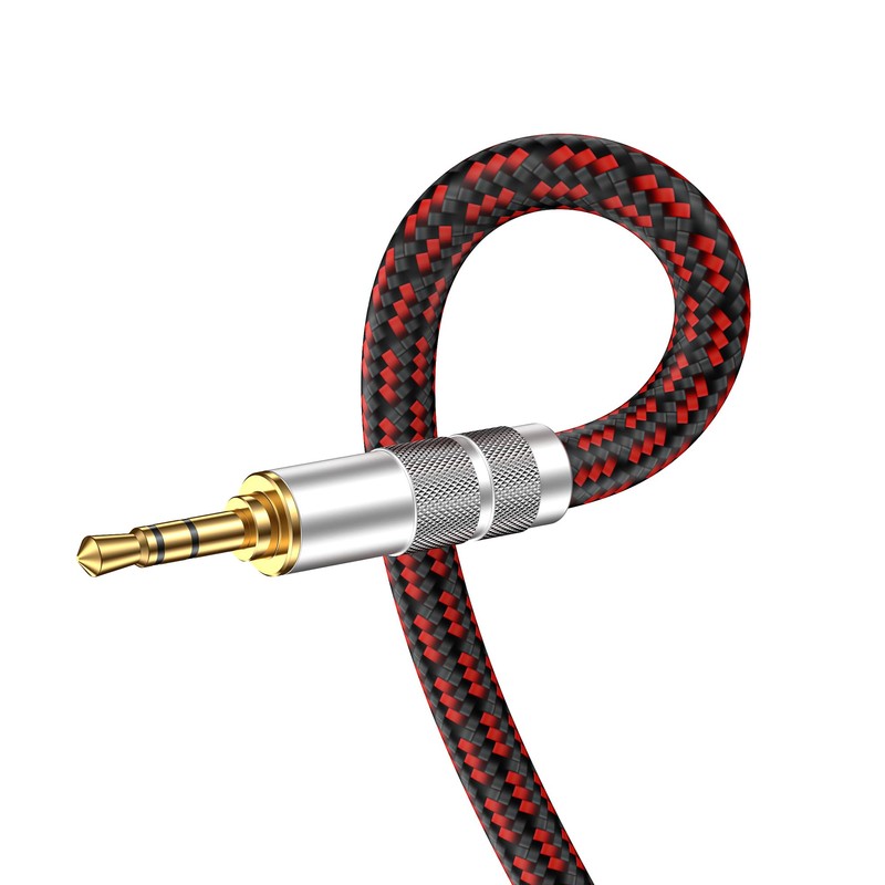 Primeda 3.5mm Aux Cord 6.5ft/2m,Audiophile Stereo Audio Cable Braided Gold-Plated