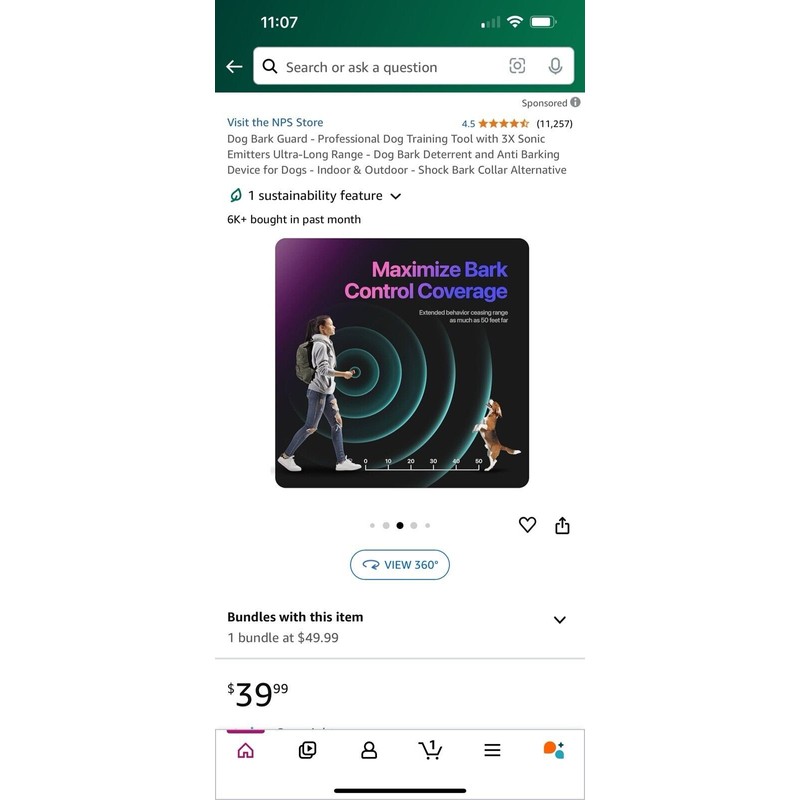 NPS Dog Barking Deterrent Trainer Ultra Sonic No Shock