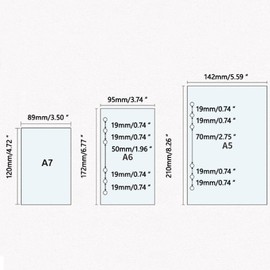 A7 Binder Cover, Clear Soft PVC 6 Hole Ring Binder Refillable Paper Binder Waterproof Loose Leaf Notebook Folder Personal Planner Binder Cover for Diary, Office, Home, School