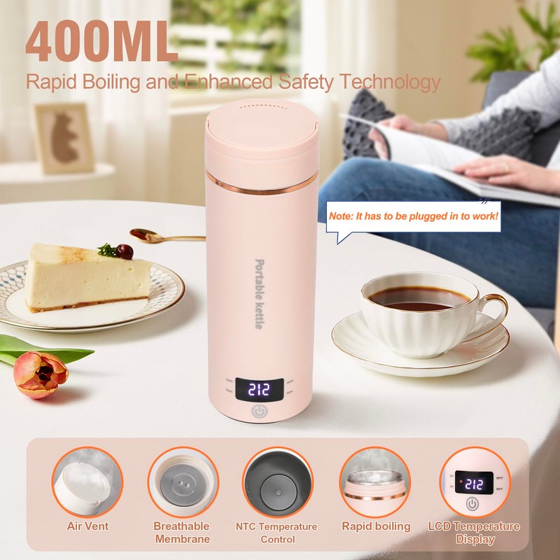Travel Electric Kettle Portable Mini Kettle,Small Hot Water Boiler with