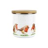 Purely Home English Robins Storage Canister - White Metal Enamel
