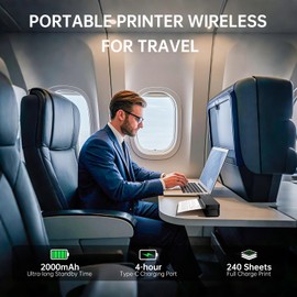 iDPRT Portable Printers Wireless for Travel,MT610 Mini Thermal Printer A4,Bluetooth Printer for Travel,Home,Study,Wireless Printers for Home Use Compatible with iOS,Android and PC,Black