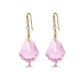Trendy Austrian Crystal Baroque Drop Dangle Earrings for Women 14K Gold Plated Hook Earring Hypoallergenic Jewelry Gifts for Women, cute earrings, Crystal Metal, crystal