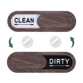 sourcing map Dishwasher Magnet Clean Dirty Sign Oval Magnetic Dishwasher Indicator Non-Scratch with Stickers for Dishwasher Kitchen Hotel, Dark Brown