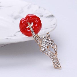 LIFKOME Lips Brooch Decor Hats Pin for Backpacks Suit Lapel Pin Hat Lapel Pin Rhinestone Lapel Pin Backpack Pin Brooches for Women Scarf Pin Clothing Badge Brooch Pin Suit Brooch Alloy