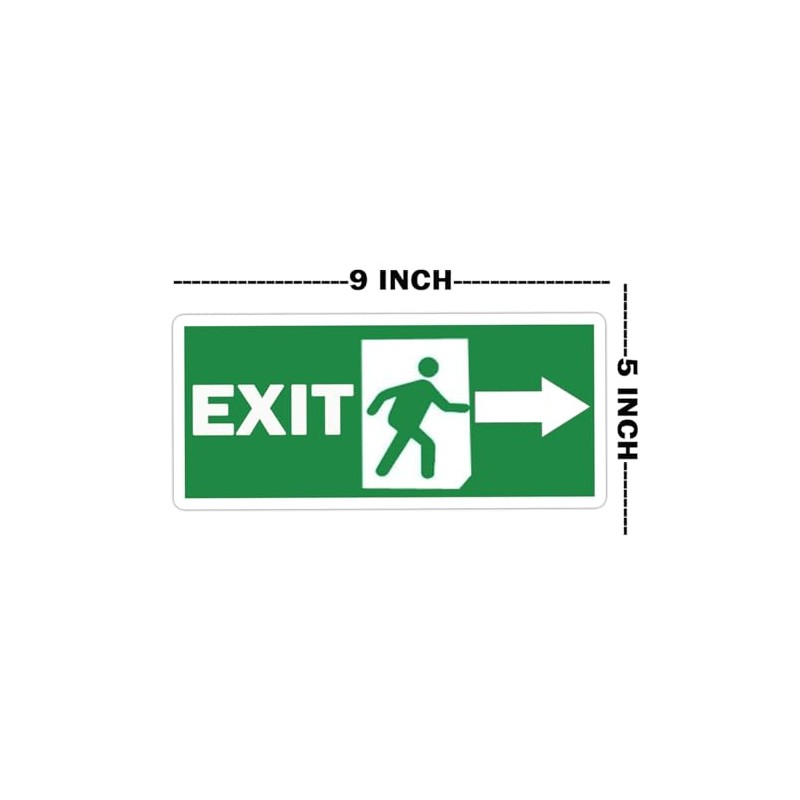 Exit Signs Stickers,9 x 5 Inch Exit Right Arrow Sticker