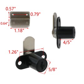 MY MIRONEY 2PCS Zinc Alloy Cabinet Cam Lock Keyed Alike 4/5" Cylinder Drawer Locks Hardware Secure Files Drawers RV Storage Locks, Black