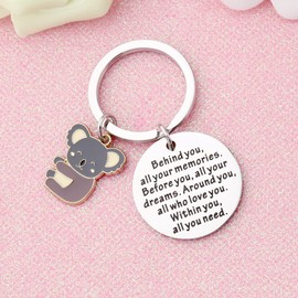 FEELMEM Funny Koala Gift Behind You All Your Memories Koala Charm Keychain Koala Lover Gift Animal Koala Jewelry for Women Girl (Koala-KY)