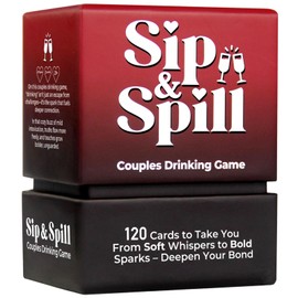 Sip & Spill - Couples Drinking Game for Date Night, 120 Game Cards for Couples, Your Partner, Boyfriend, Girlfriend - Romantic Anniversary Valentines, Card Game for Couple