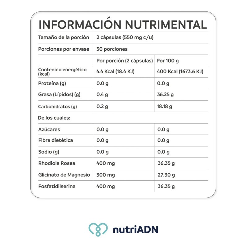Rhodiola 60 Capsulas De 550mg Estrés Y Relajacion Sabor Na