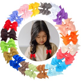 Roellgs 40pcs 2Inches Baby Girls Hair Bows Alligator Clips Grosgrain Ribbon Hair Barrettes Hair Accessories for Kids Toddlers Infants