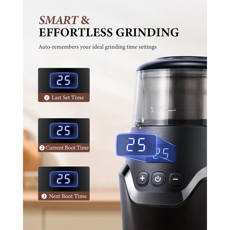 SHARDOR Adjustable Coffee Grinder Electric, Super Silent Electric Coffee Bean