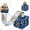 Blue Gold Money Gifts Packaging with 3D Pop Up Birthday
