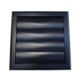 Black Duct Grille 100mm / 4 inch External Ducting Air Vent with Round Spigot Intake Wall Extractor Fan and Non-Return Shutters for Extractor Fan Ducting Exhaust