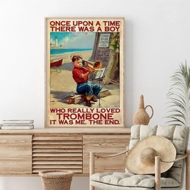 YEEIFFD Diamond Painting Kits Boy Loved Trombone DIY Diamond Art Beginner Easy Diamond Painting for Home Office Art Wall Decoration 12x16 inch