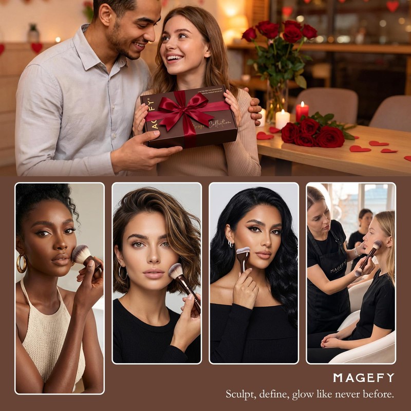 MAGEFY Makeup Brushes 26-in-20 Professional Makeup Brush Set Double-End Make