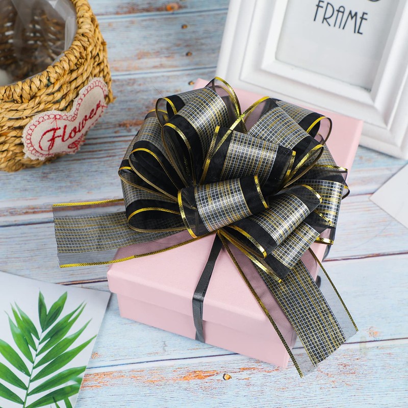 AKLVBL 10 PCS Large Pull Bow Gift Wrapping Bows, Pull