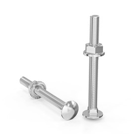 Wavanta M6 Coach Bolts, M6 x 80mm Carriage Bolts with Flange Hexagon Nuts, Zinc Plated, Carbon Steel, Coach Screws, Pack of 20