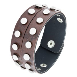 Zivom® Funky Biker Brown Faux Leather Wrist Band Free Size Strap Bracelet for Men