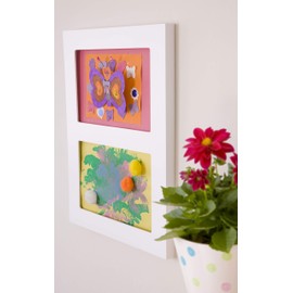 Children's Art Frame. Articulate Double Gallery Displays Two 9x12" Artworks