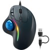 PORLEI Wired Trackball Mouse with RGB Lighting, Ergonomic Thumb Control