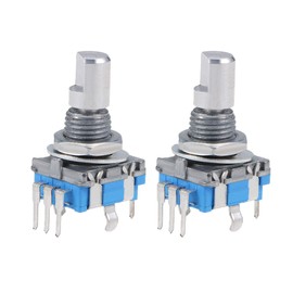 sourcing map 360 Degree Rotary Encoder Code Switch Digital EC11 7 Pins 15 mm D-Shaft Pack of 2