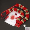 Estationeryhouse Handcrafted Two Artificial Flower Garlands, 24", Red and Gold