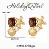 HolidayQbee Starfish Shell Earrings for Women, Hypoallergenic Statement Earrings Gold