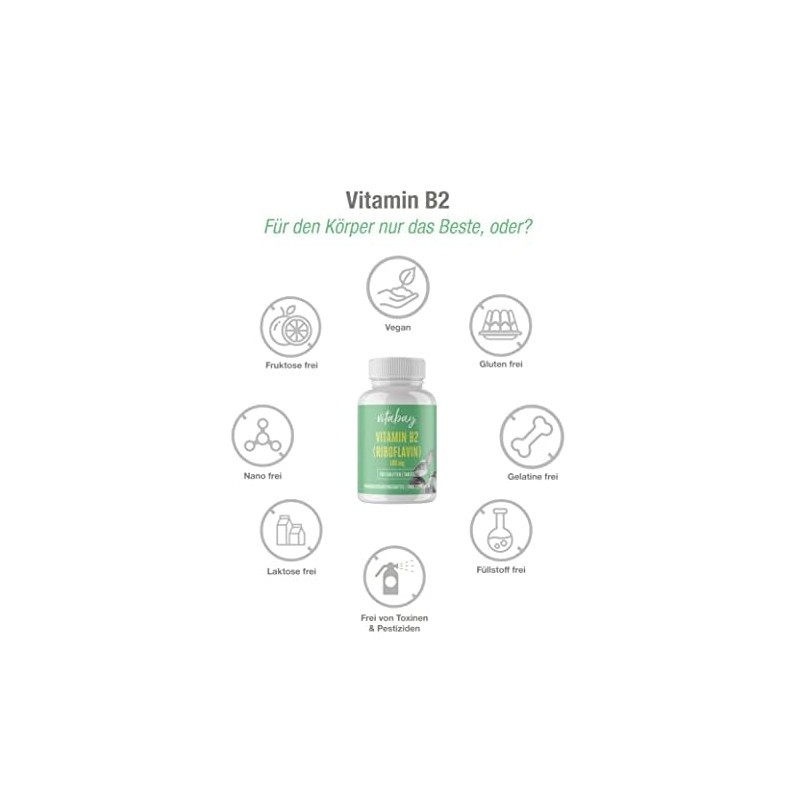 Vitabay Vitamin B2 (Riboflavin) | 400 Vegan Tablets (Set of
