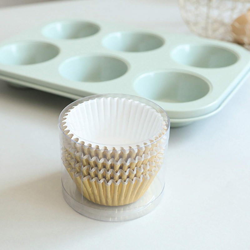 100Pcs Foil Metallic Cupcake Liners Baking Muffin Paper Cups Cases