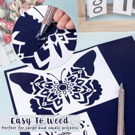 VINYL FROG Matte Navy Blue Permanent Adhesive Vinyl Roll 12"x10ft for Bottle and Glass Decoration