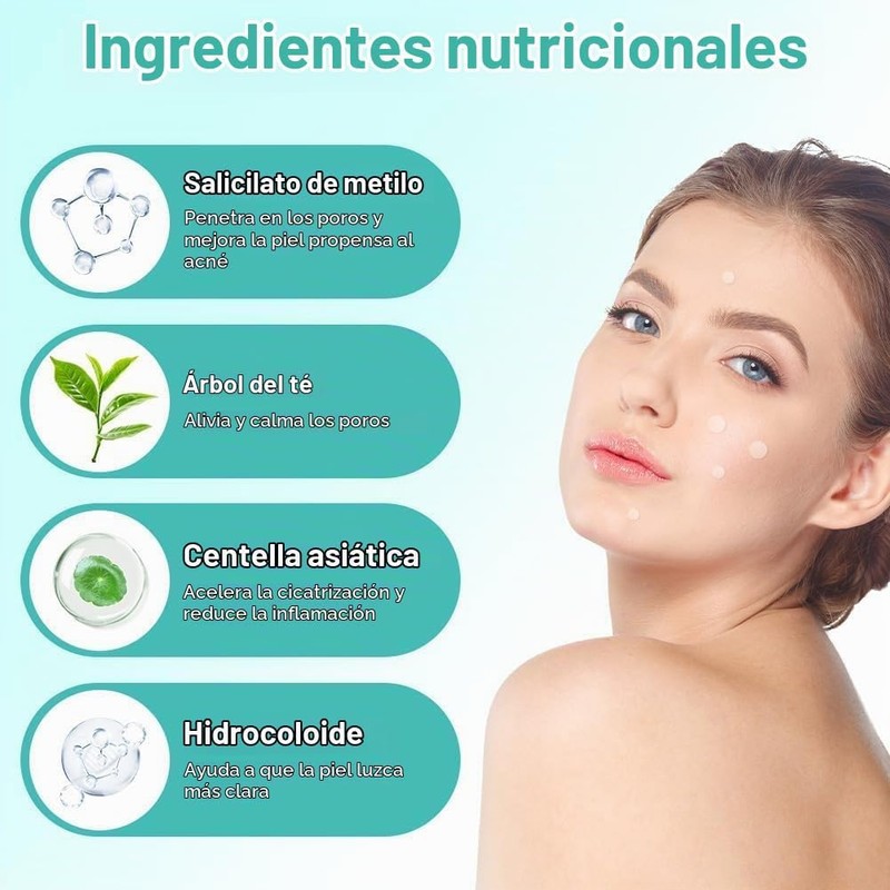 180 Pcs Parches para Granos, Parches Granos Estrella, Con Aceite