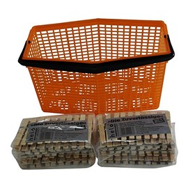 Haushalt-Krausse Helo Wooden Clothes Pegs with Outer Ring Spring Pack of 100