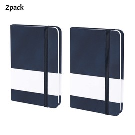 XGOPTS 2 Pack A7 Pocket Notebook Small Journal Notebook Hardcover Mini Notepads Mini Memo Book Pads with Smooth Faux Leather for School Office Supplies College Business Travel Home Blue