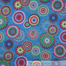 Shabby Chic BonEful Fabric FQ Cotton Quilt Blue Rainbow Paisley Flower Dot Girl Shabby Chic